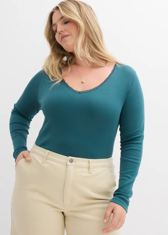 T-shirt manches longues, Couleur: vert poivre