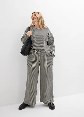 Jersey trui, Kleur: zwart-wolwit gestreept