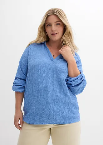 Tuniek met viscose, Kleur: middenblauw