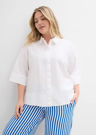 Blouse van biologisch katoen, Kleur: wit