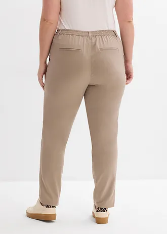 Chino van viscose-mix, Kleur: taupe