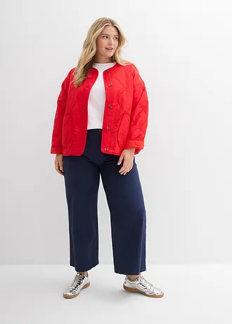 Wijde broek van puur katoen, high waist, Kleur: donkerblauw