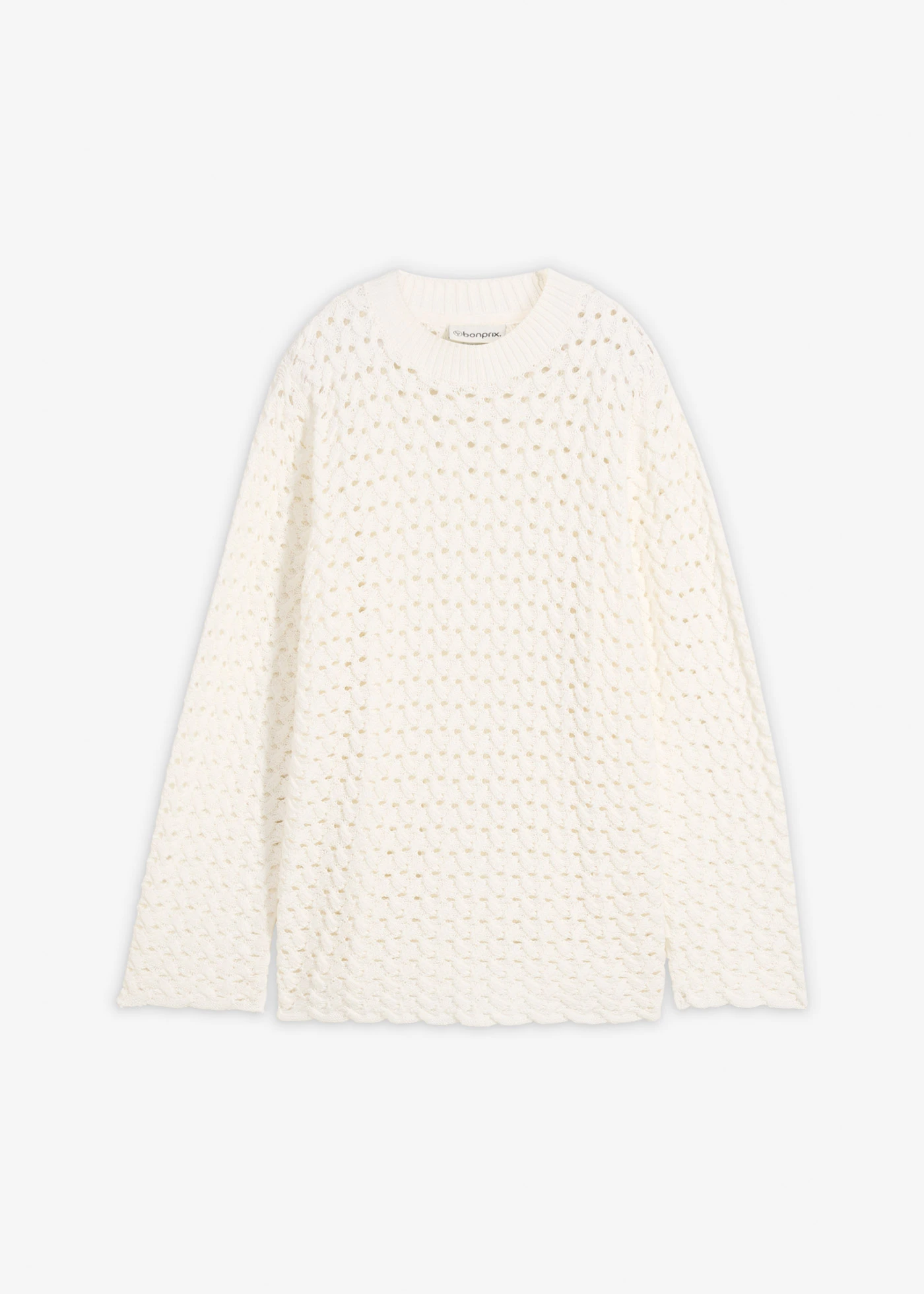 Ajour gebreid shirt • wolwit • bonprix online shop