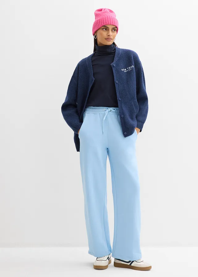 Pantalon sweat, Couleur: bleu clair/bleu foncé