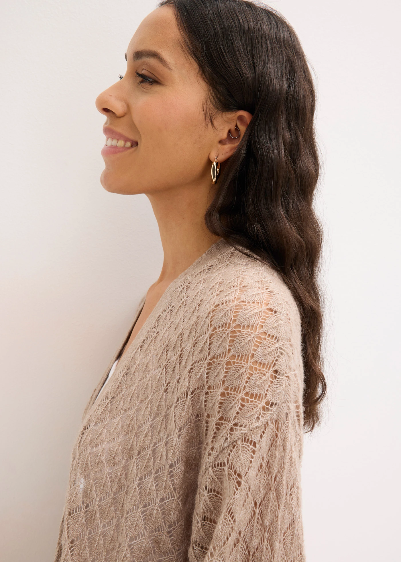 Ajour vest • taupe • bonprix online shop