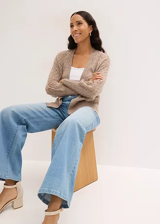 Ajour vest • taupe • bonprix online shop