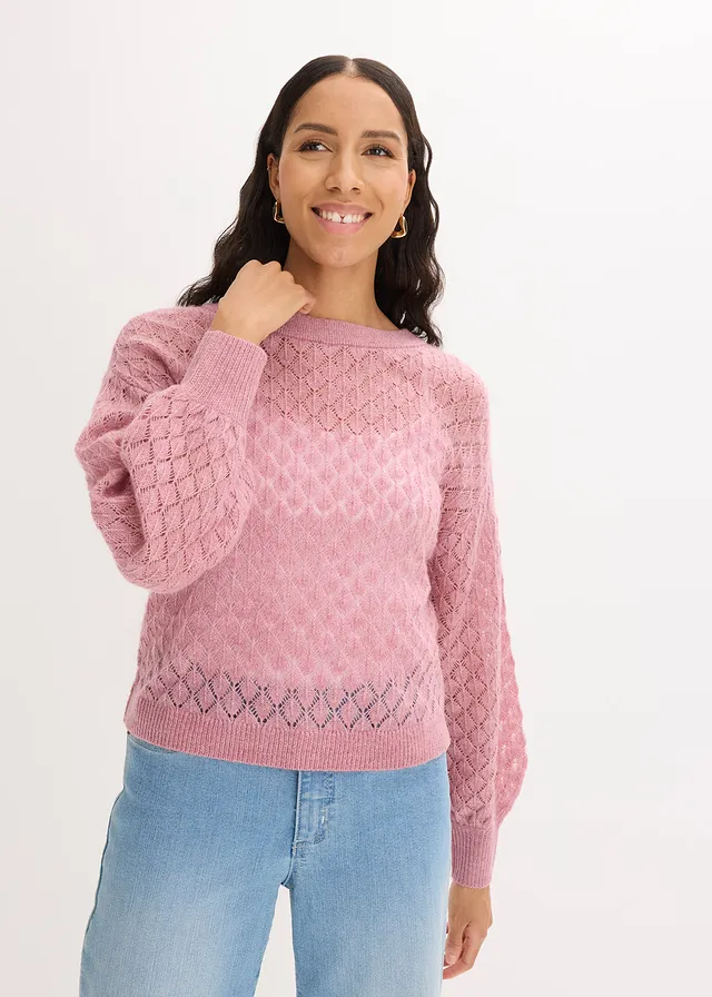 Ajour trui, Kleur: mauve