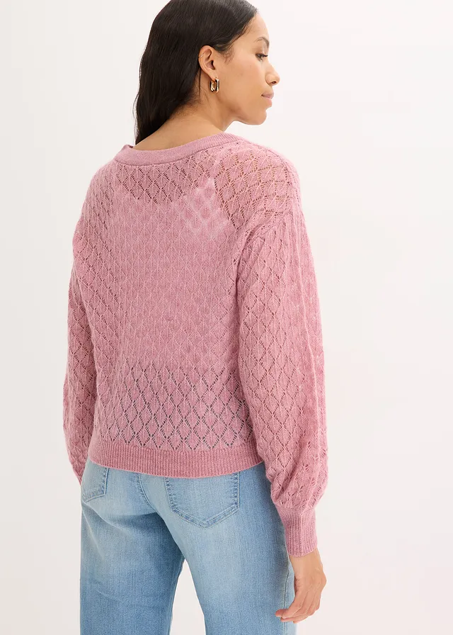 Ajour trui, Kleur: mauve