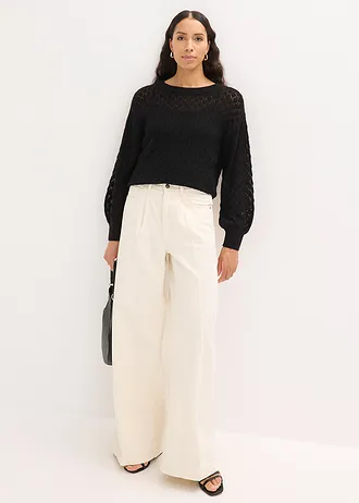 Pulover ajour, culoare: negru