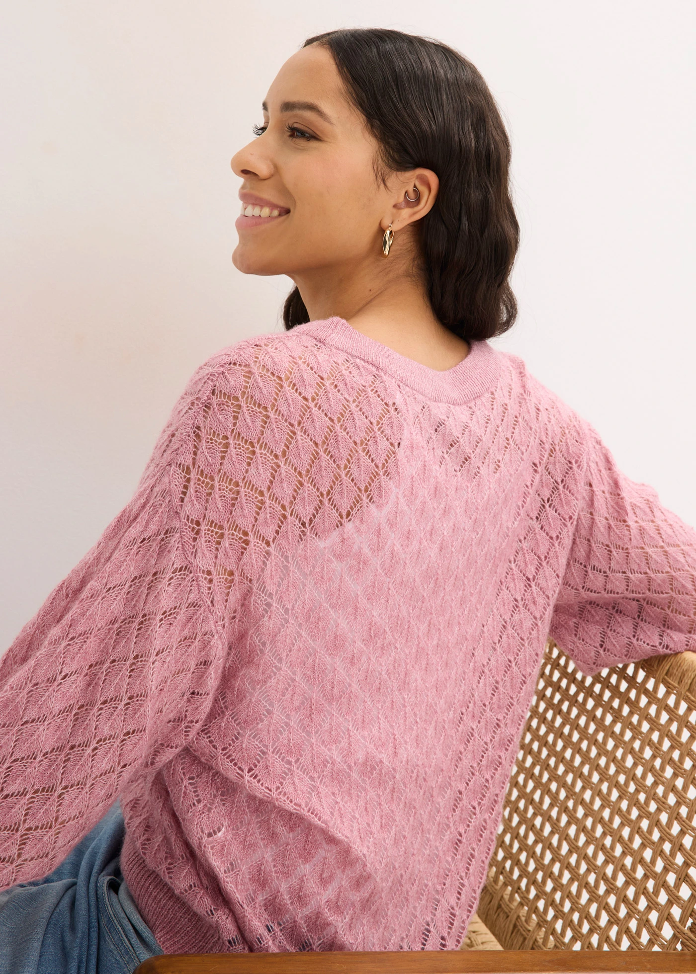 Ajour trui • mauve • bonprix online shop