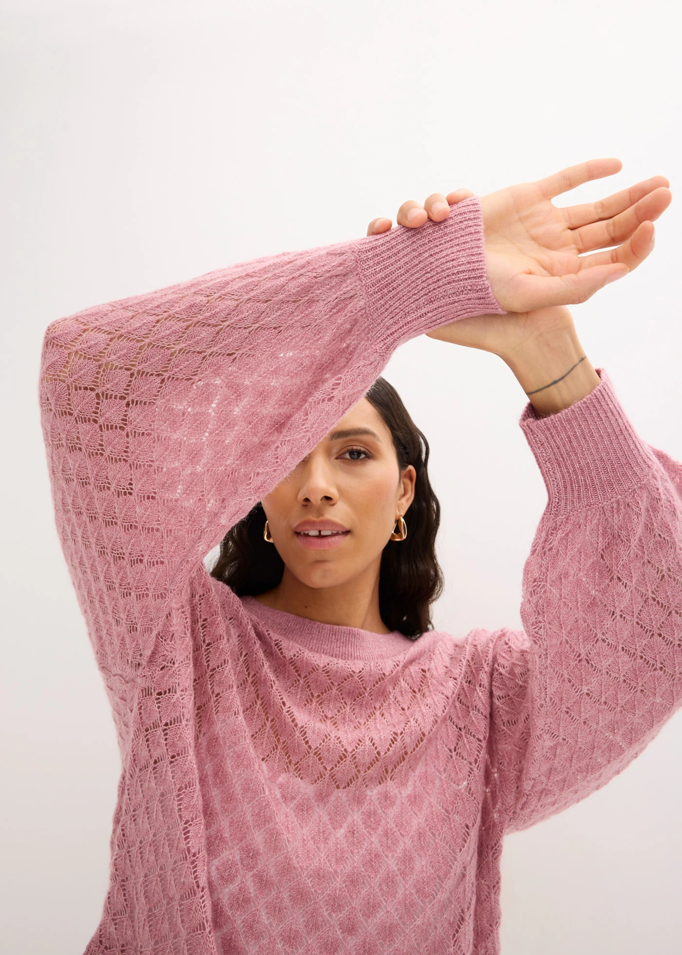 Pulover ajour • mov • magazin bonprix