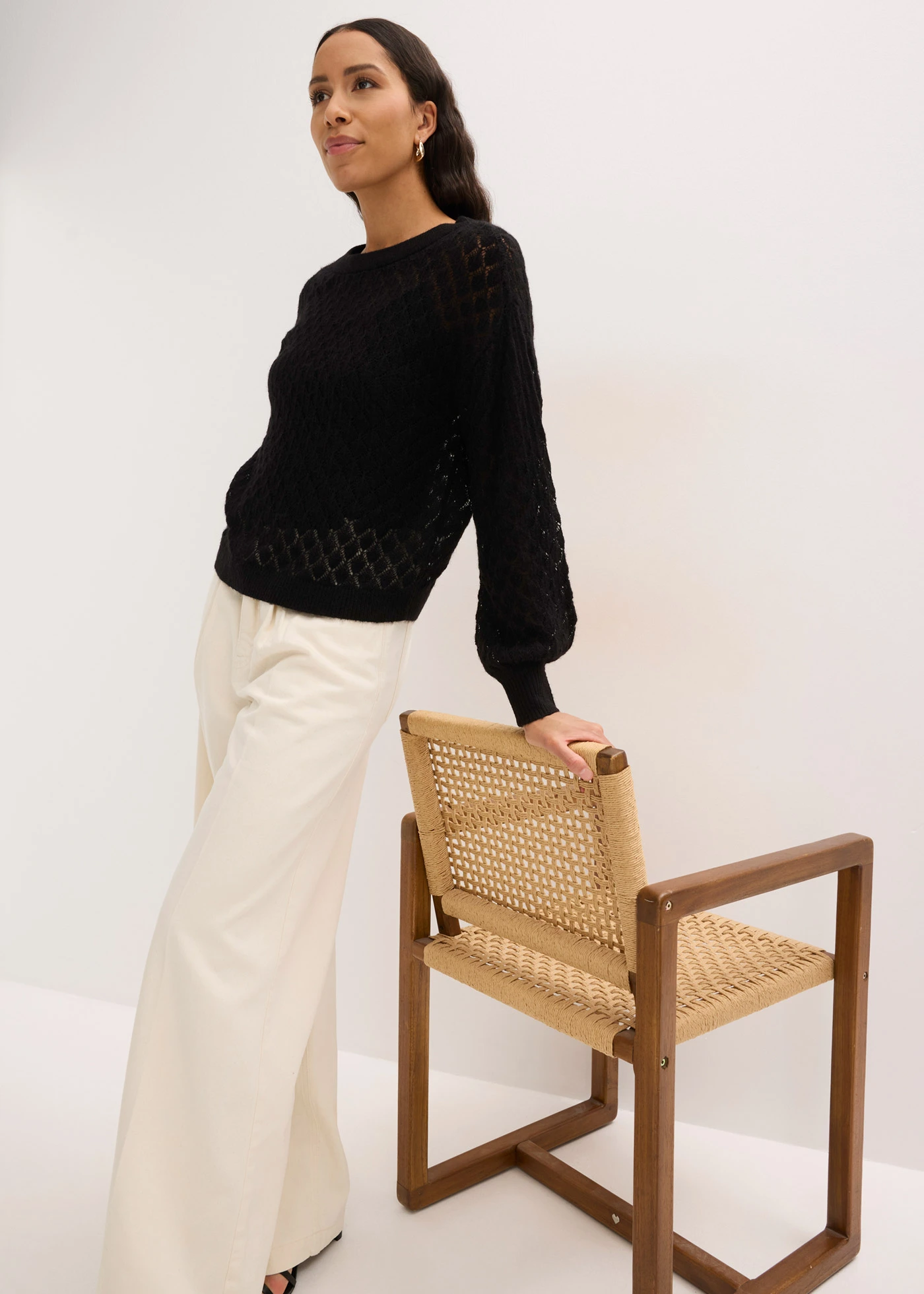 Ajour trui • zwart • bonprix online shop