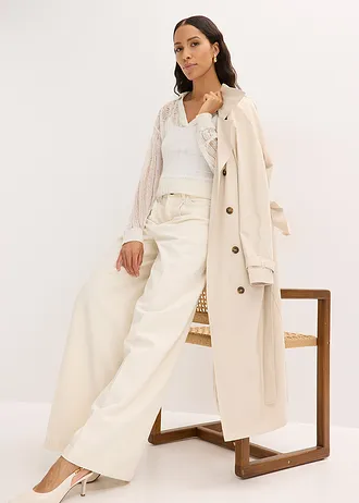 Ažurový svetr z měkké vlněné směsi • přírodní bílá • bonprix obchod