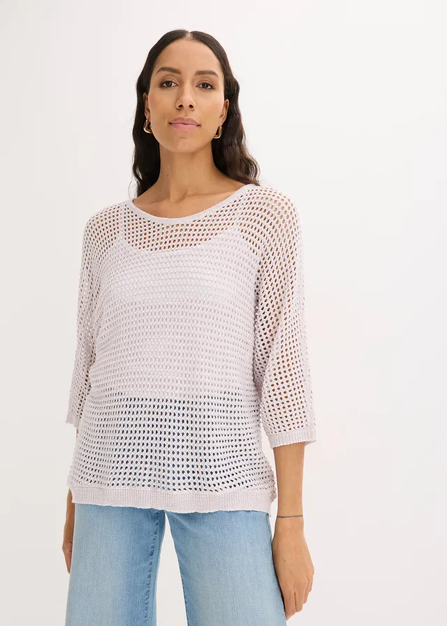 Pull ajouré brillant