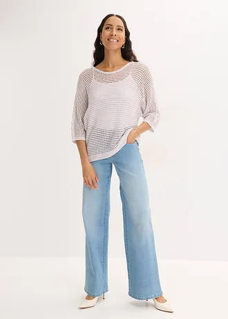 Ajour trui in een viscosemix • lichtroze • bonprix online shop