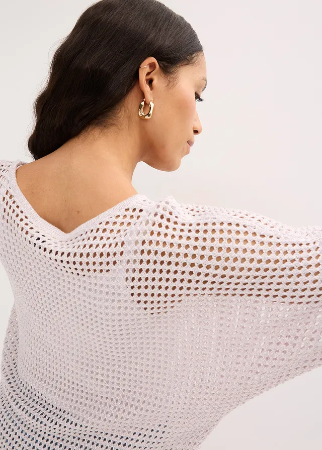 Pull ajouré brillant • rose clair • product-page.page-title-suffix