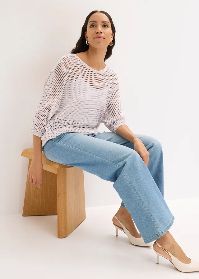 Pull ajouré brillant • rose clair • product-page.page-title-suffix