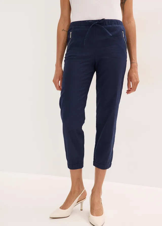 7/8 broek van een luchtige linnenmix • donkerblauw • product-page.page-title-suffix
