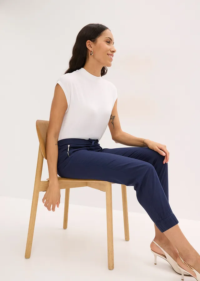 7/8 broek van een luchtige linnenmix • donkerblauw • product-page.page-title-suffix