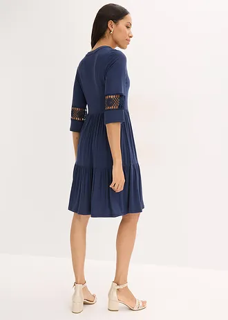 Rochie-tunică din viscoză moale, culoare: bleumarin