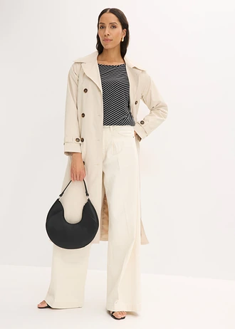 Shirt van zachte viscose, Kleur: wit-zwart gestreept