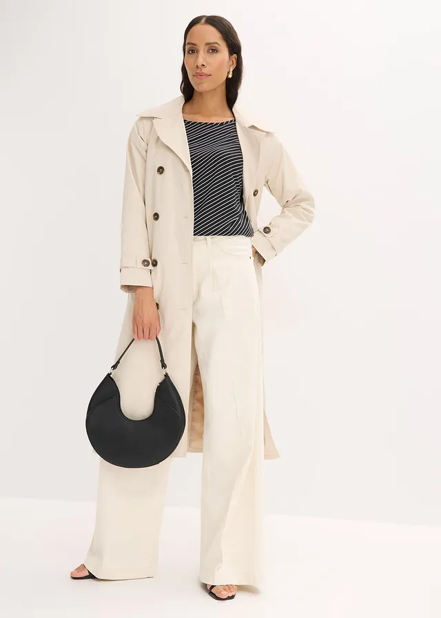 T-shirt en viscose douce blanc-noir rayé