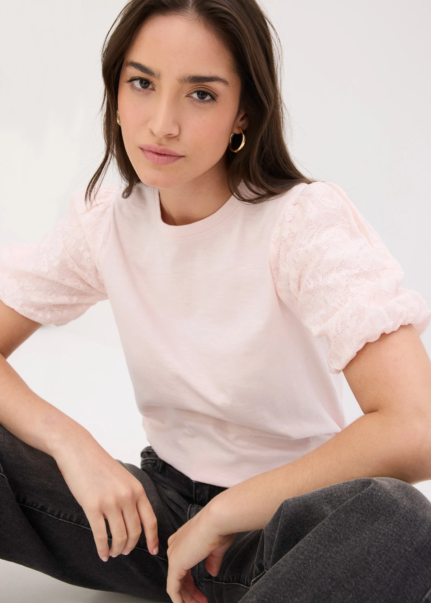 Bawełniany T-shirt • jasnoróżowy • sklep bonprix