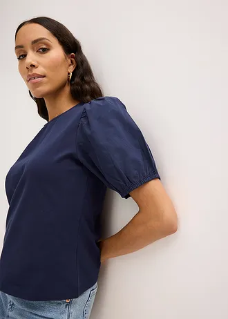 Shirt met ballonmouwen • donkerblauw • bonprix online shop