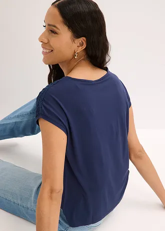 Shirt van soepele viscose • donkerblauw • bonprix online shop