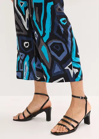 Jupe-culotte en viscose fluide • noir-bleu graphique • Boutique bonprix