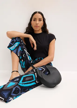 Culotte van soepele viscose • zwart-blauw grafische print • bonprix online shop