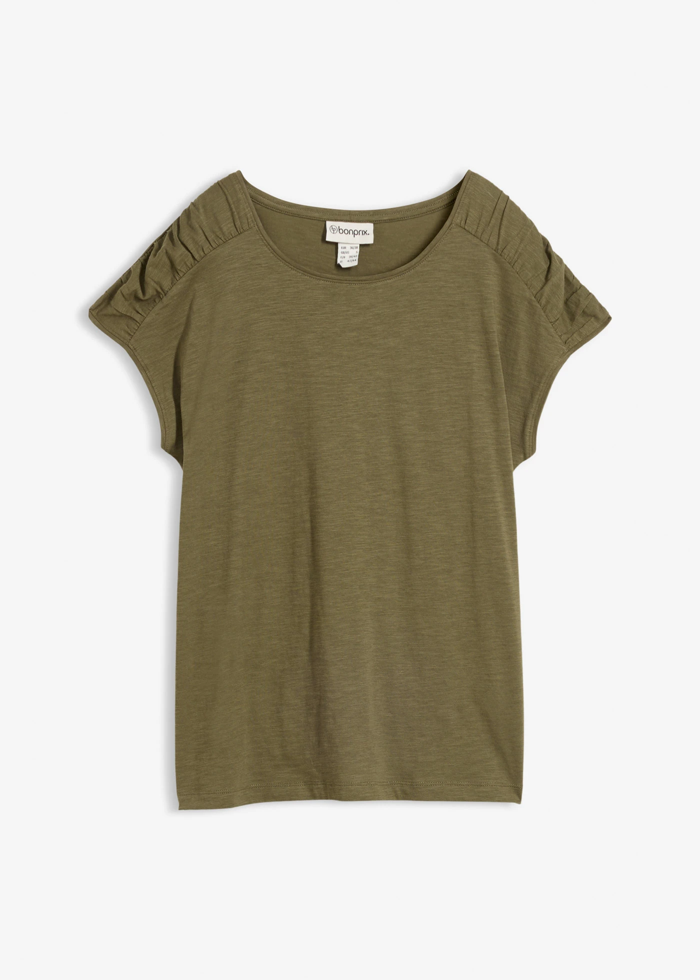 Boxy shirt, korte mouw • donkerolijfgroen • bonprix online shop