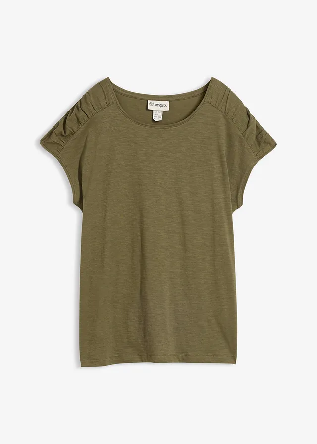 T-shirt boxy, manches courtes • olive foncé • Boutique bonprix