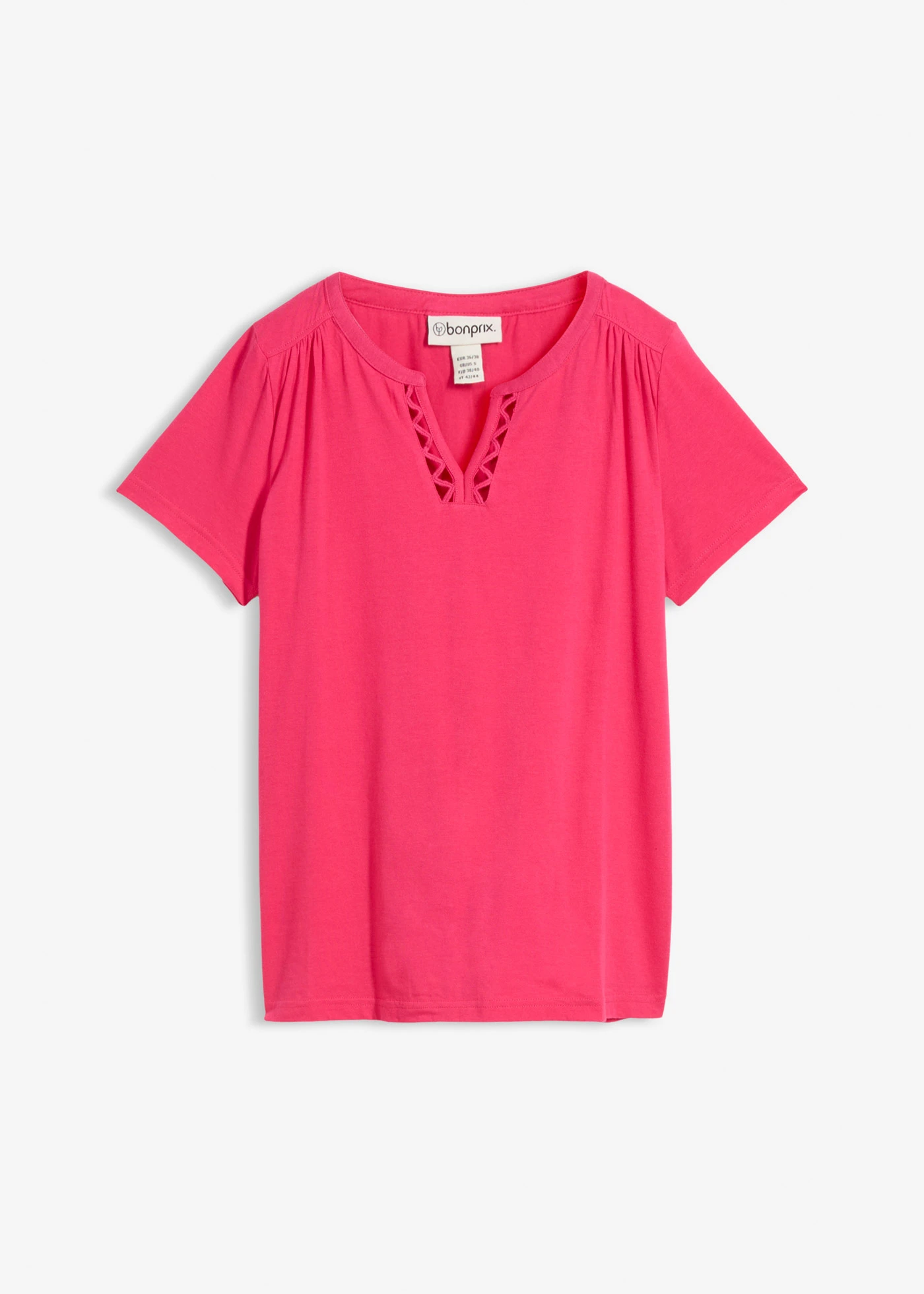 T-shirt à encolure originale • fuchsia • Boutique bonprix