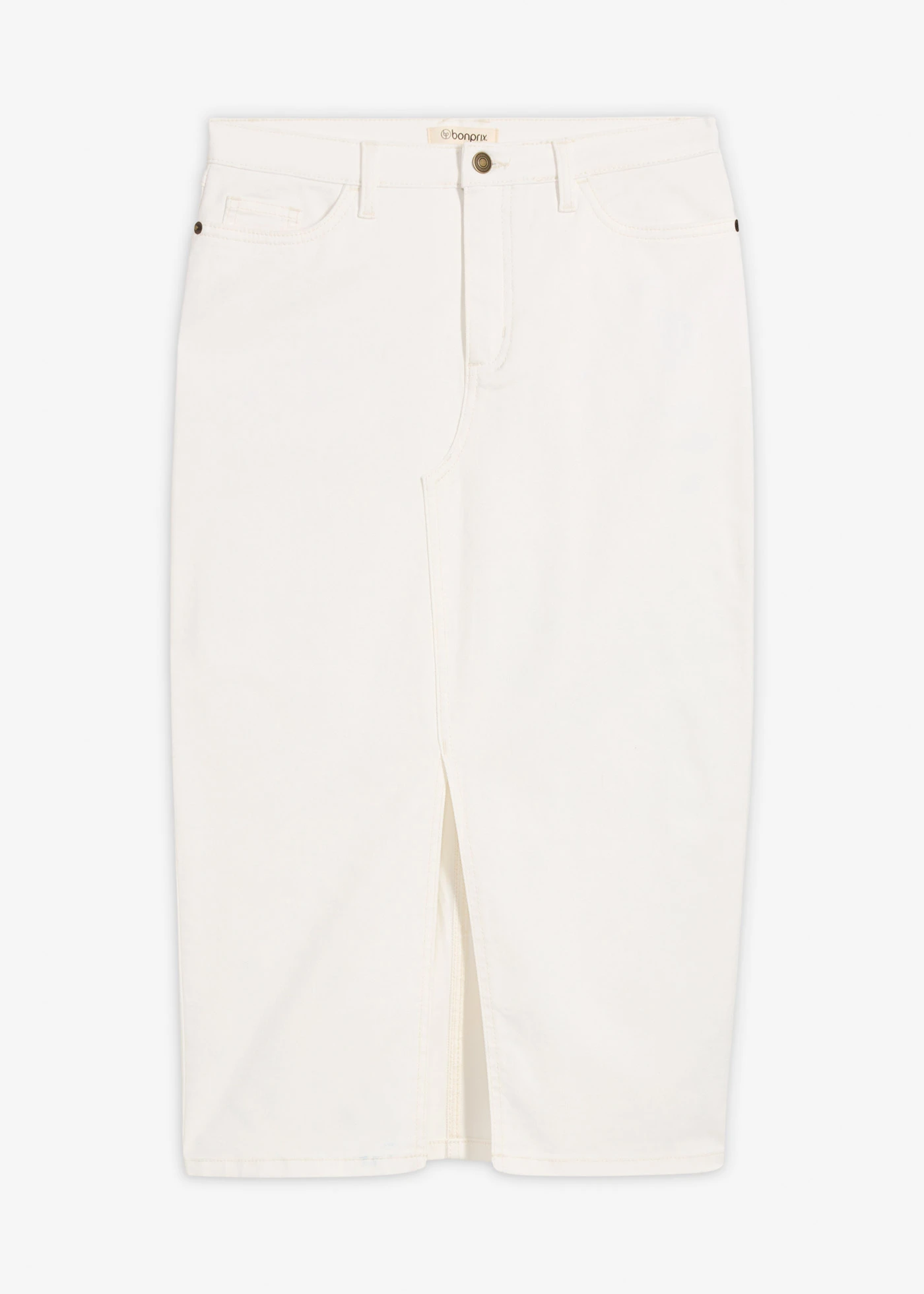 Farmerszoknya midi hosszban • gyapjúfehér • bonprix áruház
