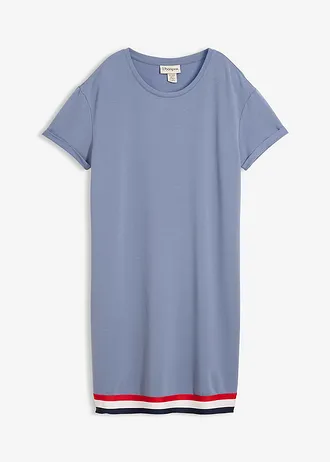 Jersey jurk in een zachte viscosemix, Kleur: rookblauw