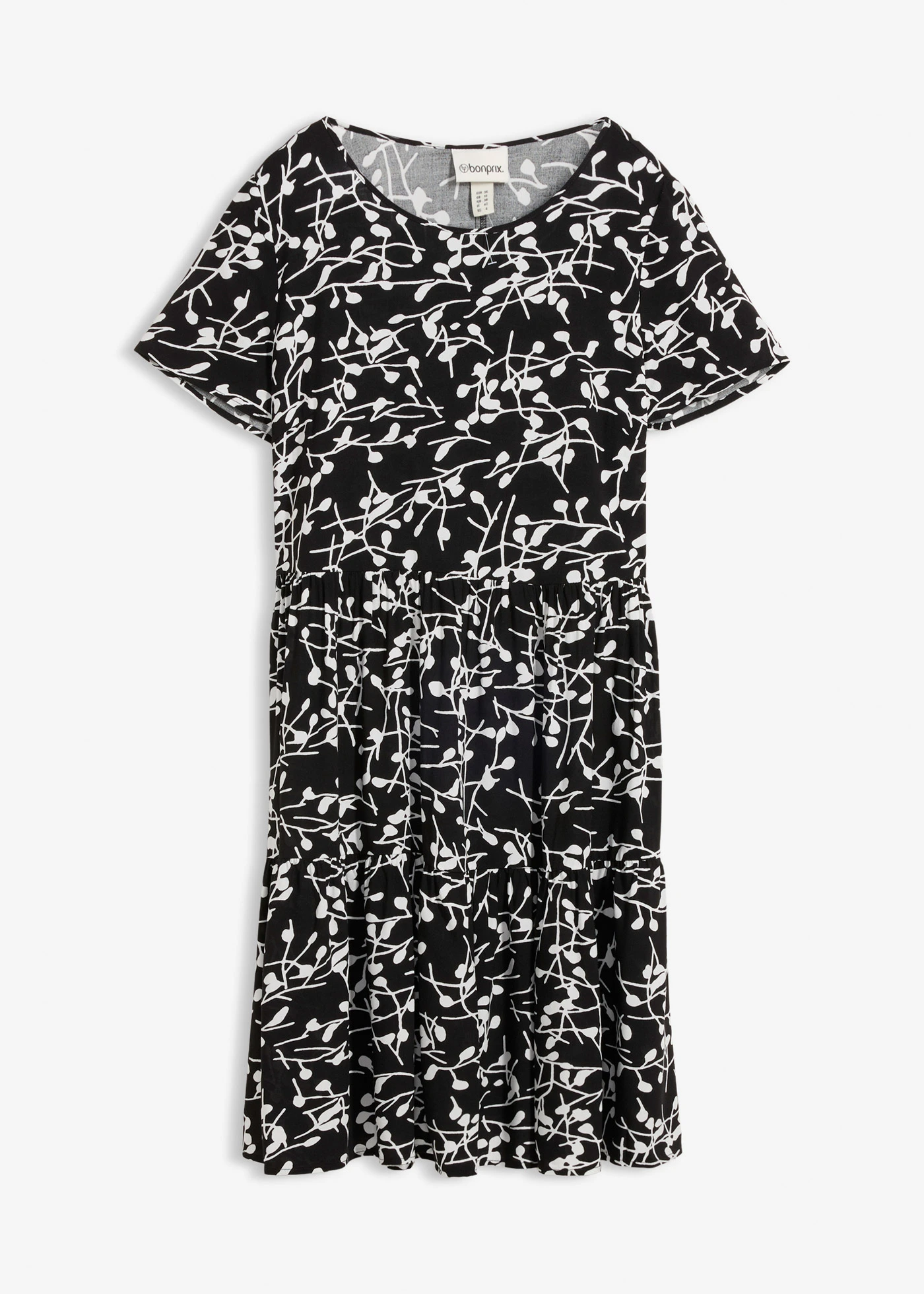 Mini jurk van soepele viscose • zwart/wolwit • bonprix online shop