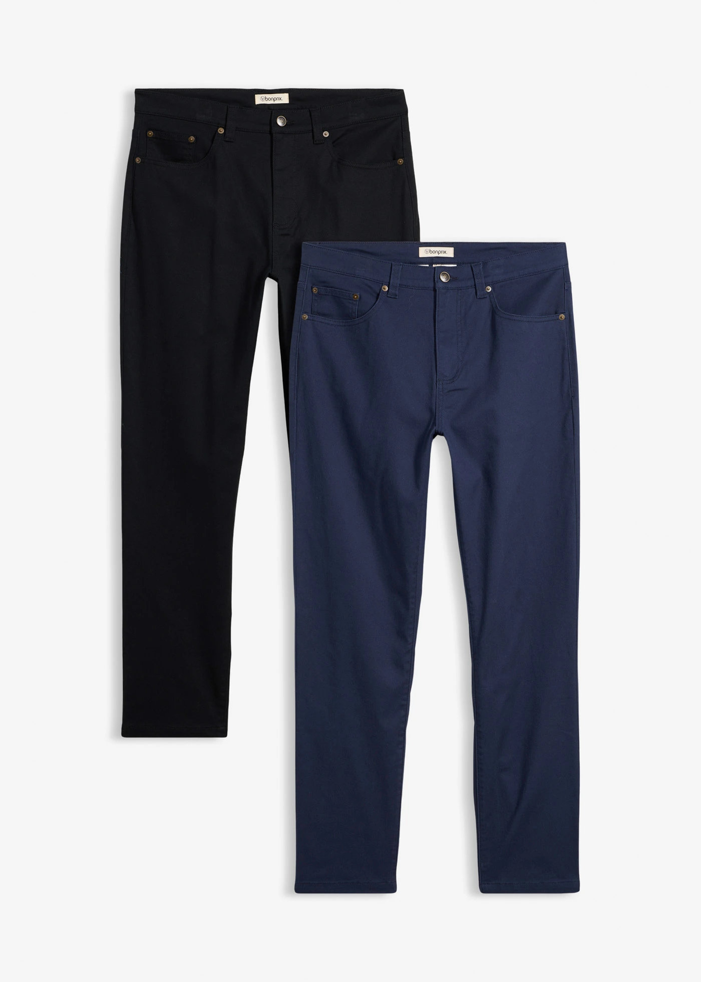 Stretchbroek (set van 2) • donkerblauw+zwart • bonprix online shop
