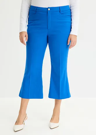 Pantalon 7/8 évasé avec bouton décoratif, Couleur: bleu arctique