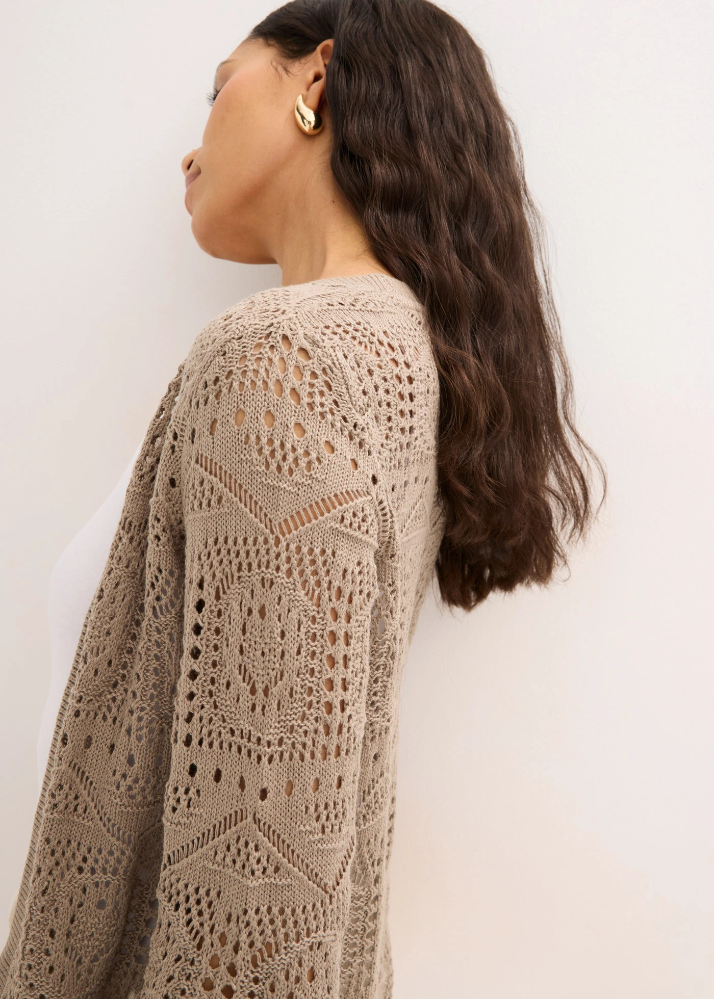 Ajour vest • taupe • bonprix online shop