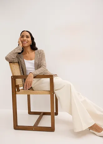 Ajour vest • taupe • bonprix online shop