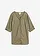 Blouse met linnen, 3/4 mouw, Kleur: olijfgroen