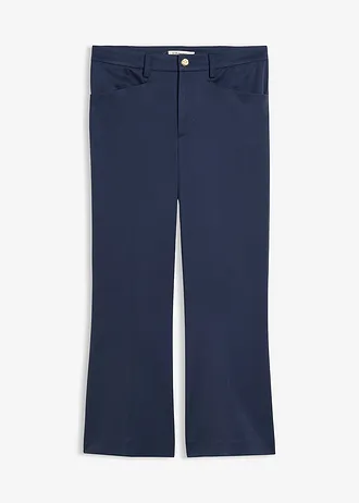 Flared 7/8 broek met decoratieve knoop • donkerblauw • bonprix online shop