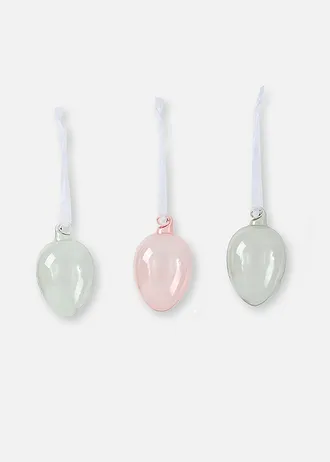 Lot de 6 œufs à suspendre en verre