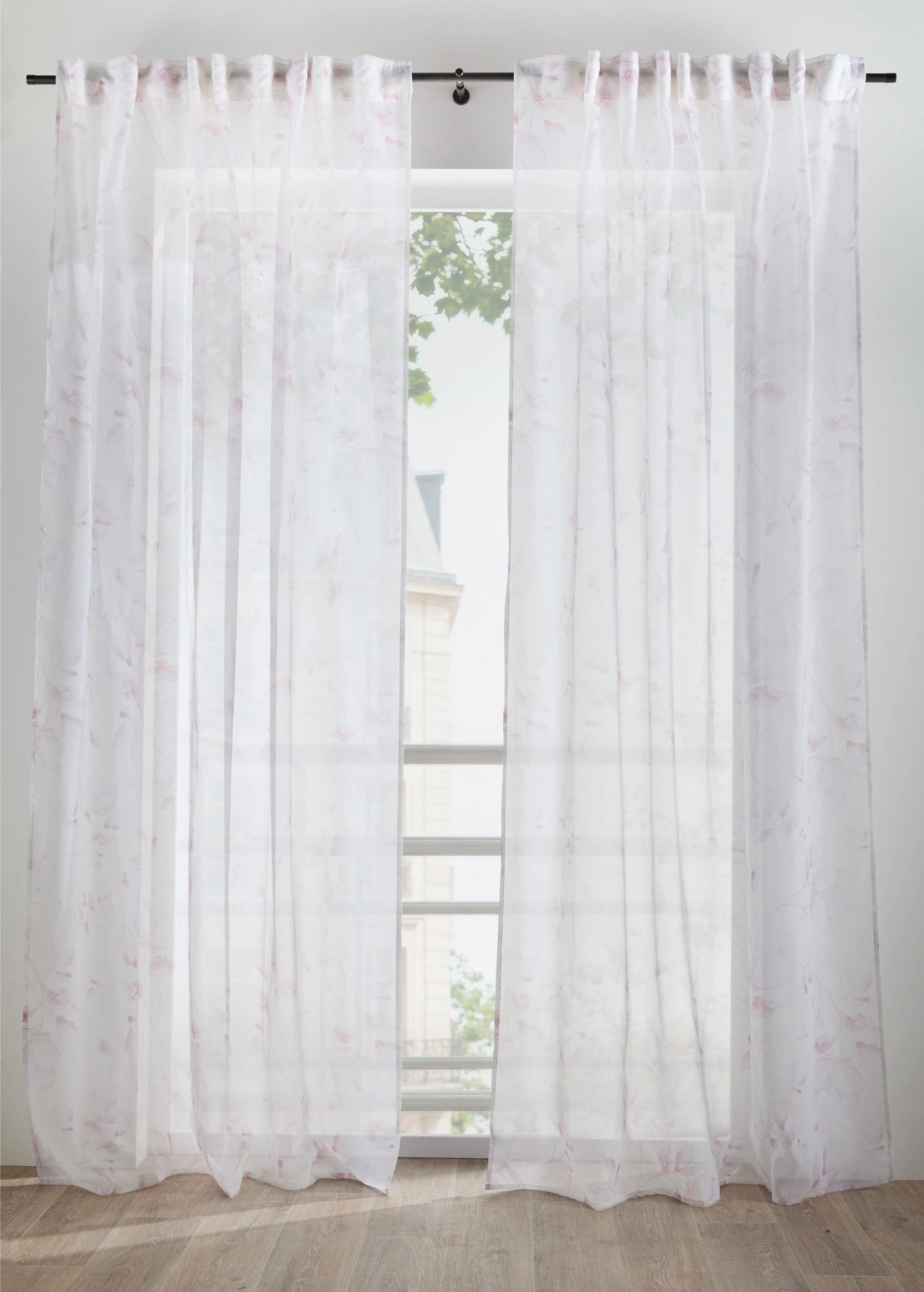 Rideau à imprimé floral (1 pce) • crème-rose clair • Boutique bonprix