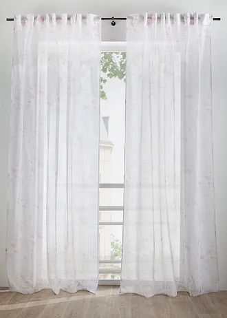 Rideau à imprimé floral (1 pce) • crème-rose clair • Boutique bonprix