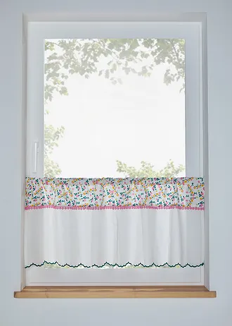 Brise-bise en coton avec dentelle • rose-blanc-bleu-jaune • Boutique bonprix