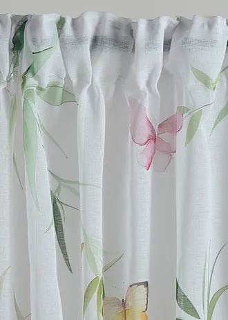 Voilage à imprimé floral (1 pce) • blanc/multicolore • Boutique bonprix