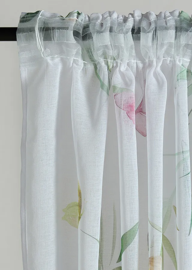 Gordijn met bloemmotief (1 stuk) • wit-meerkleurig • product-page.page-title-suffix