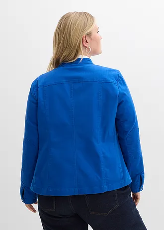 Jack van katoenen twill met stretch inzetten opzij, Kleur: arctisch blauw